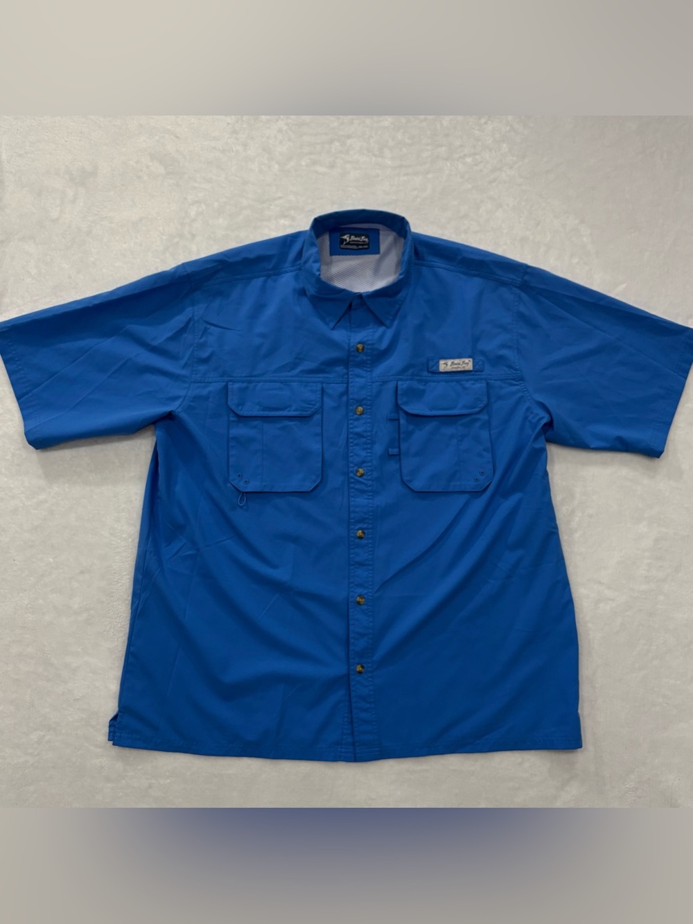 Bimini Bay Blue Short Sleeve Button Up Fishing Shirt Men’s Size 2XL